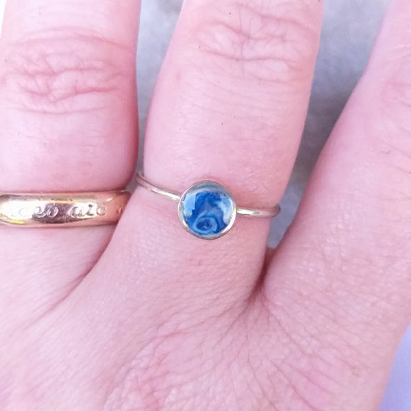 Circle Marbled Resin Ring